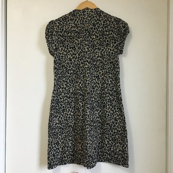 Coquette Frilly Ruffle Chest Leopard Rosette Knit Dress Top - Picture 4 of 15